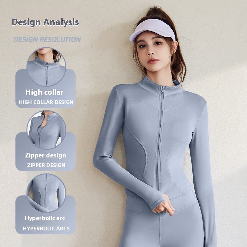 Sports Jacket Women's Long Sleeve Skinny Running Fitness Yoga Wear