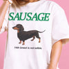 Sausage Dog Printed T-shirt Women's Fashion Short-sleeved Top