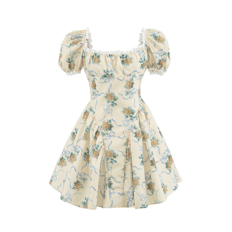 Printed Mesh Lace Dress